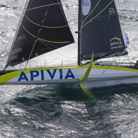 OFF PENMARC'H - SEPTEMBER 5: French skippers Charlie Dalin and Yann Elies are sailing on the Imoca Apivia, training prior to the Transat Jacques Vabre, on September 5, 2019, off Penmarc'h, South Brittany, France. (Photo by Jean-Marie Liot / Alea / Apivia)