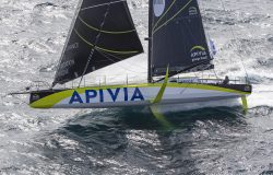 OFF PENMARC'H - SEPTEMBER 5: French skippers Charlie Dalin and Yann Elies are sailing on the Imoca Apivia, training prior to the Transat Jacques Vabre, on September 5, 2019, off Penmarc'h, South Brittany, France. (Photo by Jean-Marie Liot / Alea / Apivia)